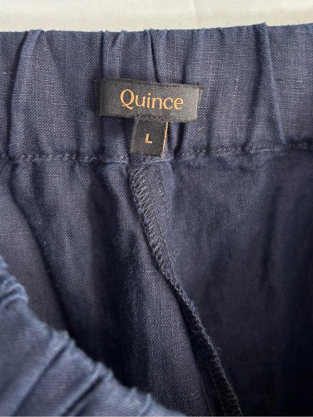 women’s Navy Quince linen Casual Pants
